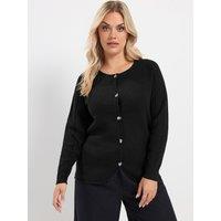 Yours Curve Crew Neck Seam Cardigan