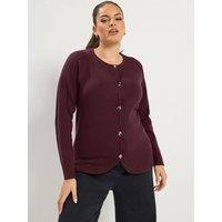 Yours Curve Crew Neck Seam Cardigan