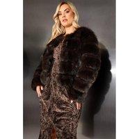 Yours Curve Faux Fur Panel Coat