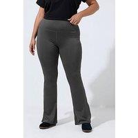 Yours Womens Curve Flared Wide Waistband Leggings - Grey