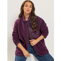 Yours Womens Curve Borg Fleece Full-Zip Jacket - Red
