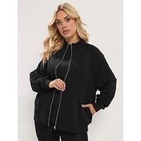 Yours Curve Zip Trough Funnel Neck Sweatshirt