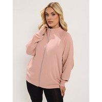 Yours Curve Zip Trough Funnel Neck Sweatshirt