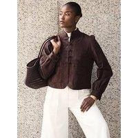 Mint Velvet Button Detail Jacket - Brown