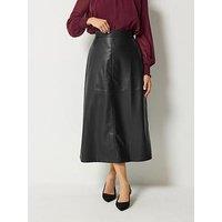 Long Tall Sally Womens Tall Faux Leather Maxi Skirt - Black