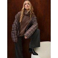 Long Tall Sally Tall Check Short Padded Coat