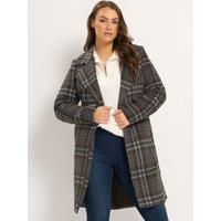 Yours Curve Wrap Longline Wool Coat