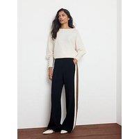 Mint Velvet Navy Side Stripe Trouser - Blue