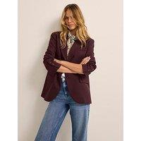 Mint Velvet Burgundy Minimal Blazer - Red