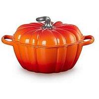 Le Creuset Cast Iron Signature Pumpkin Casserole 24Cm Volcanic Marronnier Gold Knob