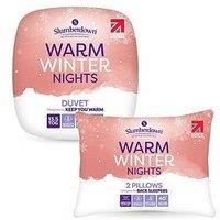 Slumberdown Warm Winter Nights Duvet, 2 Medium Pillows, 13.5 Tog, Single