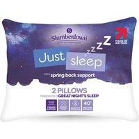 Slumberdown Just Sleep Pillow, Firm Support, 2 Pack