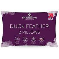 Slumberdown Duck Feather Pillow, Medium Support, 2 Pack
