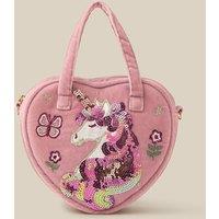 Monsoon Girls Sequin Unicorn Heart Bag - Pink