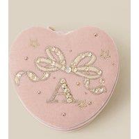 Monsoon Girls Initial Heart Zip Jewellery Box - Pink