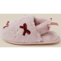 Monsoon Girls Fluffy Multi Bow Slip-On Slippers - Pink