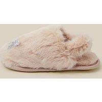 Monsoon Girls Faux Fur Sparkly Butterfly Mule Slippers - Light Cream