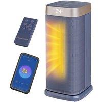 Russell Hobbs Rhcth2002Op-Smt, Square Design 2000W Smart Wi-Fi Enabled Oscillating Ceramic Heater With Digital Display In Soft Navy & Champagne