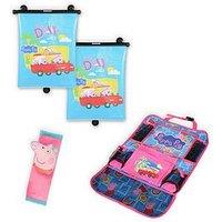 Peppa Pig Peppa Pig Backseat Essentials Bundle - Roller Blind, Seat Belt Cover And Seat Organiser