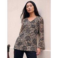 Roman Floral Printed Lace Stretch Top