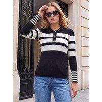 Roman Stripe Rib Knit Jumper