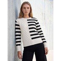 Roman Cable Stripe Knit Jumper