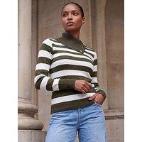 Roman Button Stripe Knit Jumper