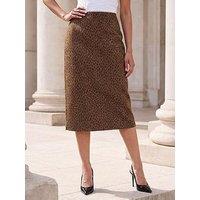 Roman Suede Printed Pencil Skirt