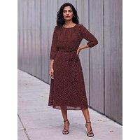 Roman Spot Fit And Flare Dress