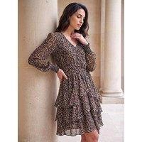 Roman Animal Tie Waist Dress