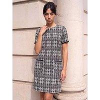 Roman Petite Houndstooth Dress
