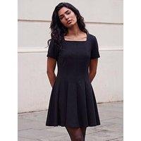 Roman Square Neck Panel Dress