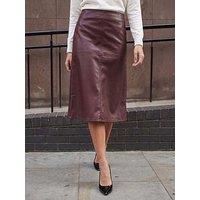 Roman Faux Leather Panel Pencil Skirt