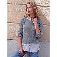 Roman 2 In 1 Mock Shirt Textured Knit Jumper
