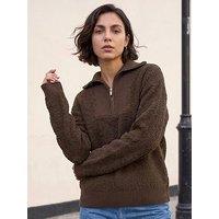 Roman Fleece Knit Zip Up Jumper