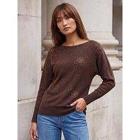 Roman Floral Sparkle Hotfix Knit Jumper