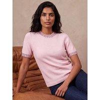 Roman Embellish Short Sleeve Jumper