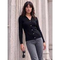 Roman Buttoned Ribbed Henley Style Knit