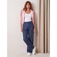 Roman Cotton Wide Leg Pleat Jean