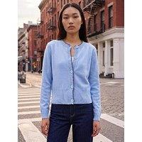 Roman Dusk Stitch Trim Knit Cardigan