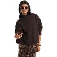 River Island Womens Hybrid Jumper Top Leopard Print Midi Dress - Brown