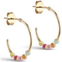 Enamel Copenhagen Womens Lola Large Rainbow Beaded Stud Fastening Hoop Earrings