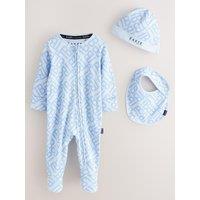 Ted Baker Baby Boys Sleepsuit, Hat And Bib Set - Blue