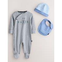 Ted Baker Boys 5 Piece Popper Fastening Branded Sleepsuit Set - Blue