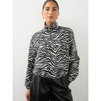 The Very Collection Womens Zebra Funnel Half Zip Lightweight Jacket