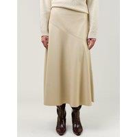 Vi.Ve.Re Rana Fit & Flare Faux Leather Midi Skirt - Cream