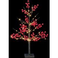 Premier Decorations 60Cm Lit Red Berry Tree
