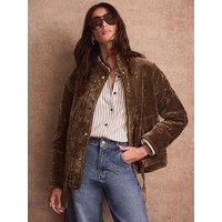 Mint Velvet Khaki Quilted Jacket - Green