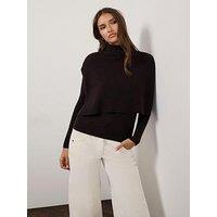 Mint Velvet Scarf Knit Jumper - Brown