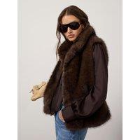 Mint Velvet Faux Fur Gilet - Brown